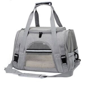Small Pet Travel Bag Gray With Accessories